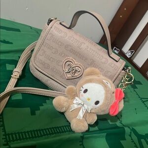 Juicy Couture Cream Crossbody Bag Plush Charm